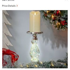 Original version snowglobe bath & body works candle holder w light & sparkle NWT